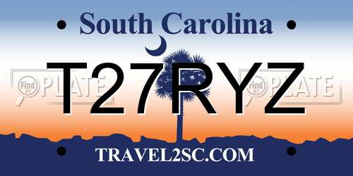 T27RYZ South Carolina License Plate