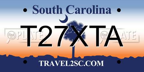 T27XTA South Carolina License Plate
