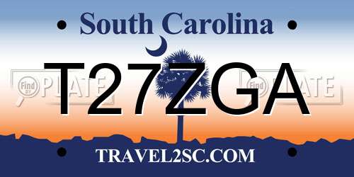T27ZGA South Carolina License Plate