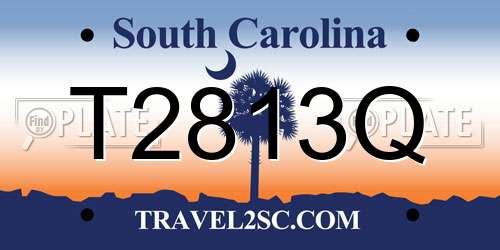 T2813Q South Carolina License Plate