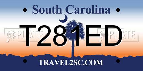 T281ED South Carolina License Plate