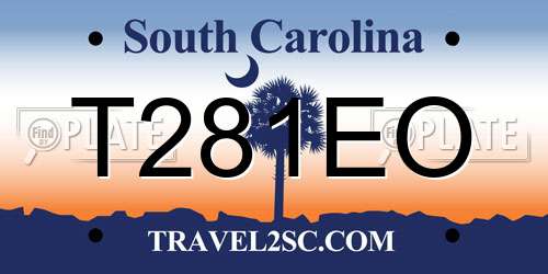 T281EO South Carolina License Plate