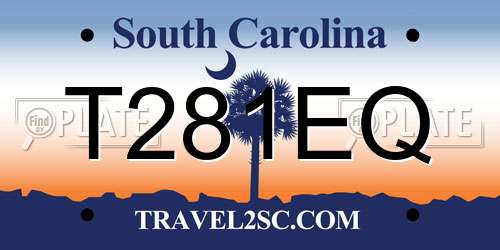 T281EQ South Carolina License Plate