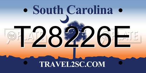 T28226E South Carolina License Plate
