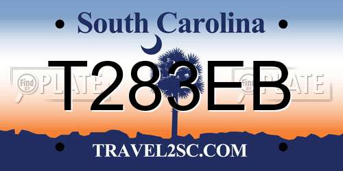 T283EB South Carolina License Plate