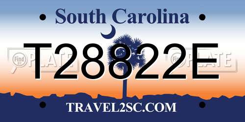 T28822E South Carolina License Plate
