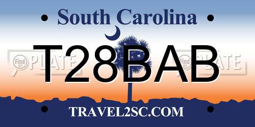 T28BAB South Carolina License Plate