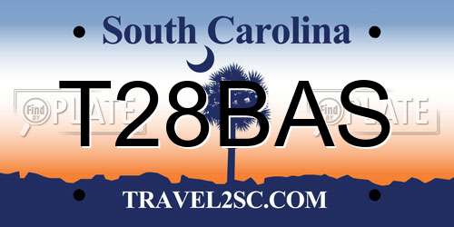 T28BAS South Carolina License Plate