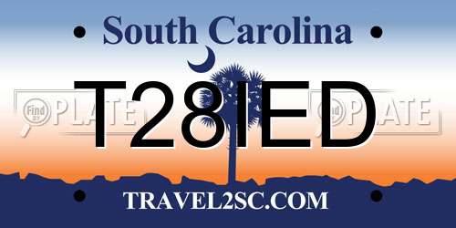 T28IED South Carolina License Plate