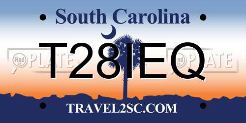 T28IEQ South Carolina License Plate
