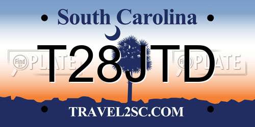 T28JTD South Carolina License Plate