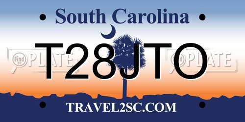 T28JTO South Carolina License Plate