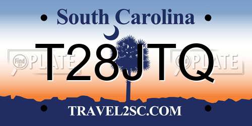 T28JTQ South Carolina License Plate