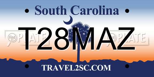T28MAZ South Carolina License Plate