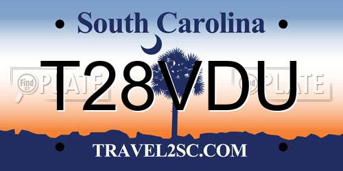 T28VDU South Carolina License Plate