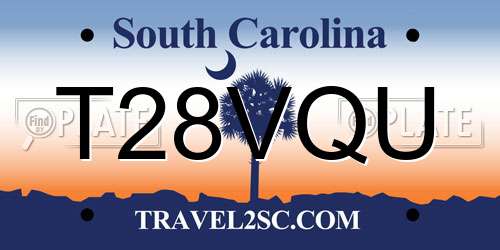 T28VQU South Carolina License Plate