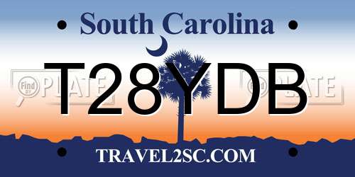 T28YDB South Carolina License Plate