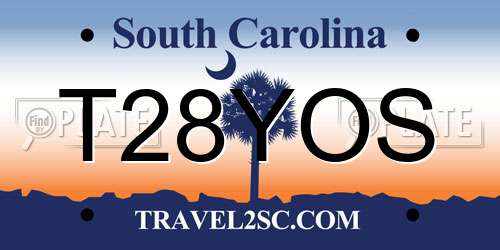 T28YOS South Carolina License Plate