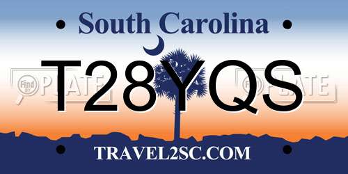 T28YQS South Carolina License Plate