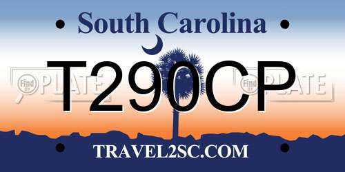 T290CP South Carolina License Plate