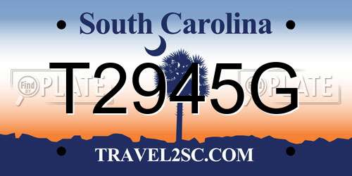 T2945G South Carolina License Plate