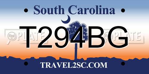 T294BG South Carolina License Plate