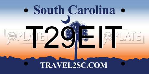 T29EIT South Carolina License Plate