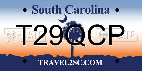 T29QCP South Carolina License Plate