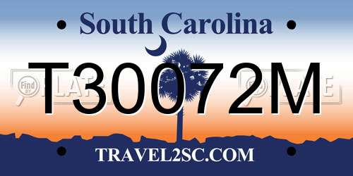 T30072M South Carolina License Plate