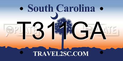 T311GA South Carolina License Plate