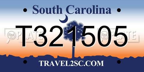T321505 South Carolina License Plate
