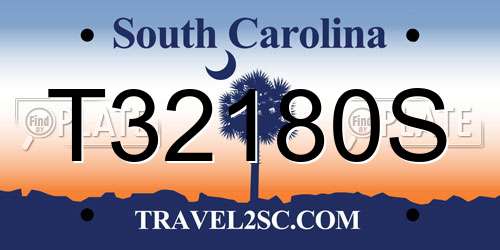 T32180S South Carolina License Plate