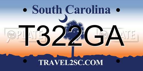 T322GA South Carolina License Plate