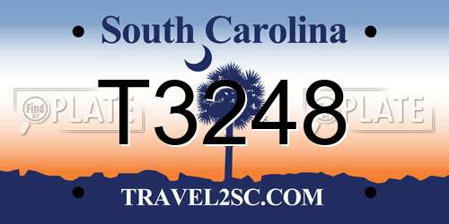 T3248 South Carolina License Plate
