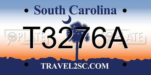 T3276A South Carolina License Plate