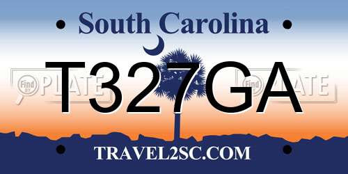 T327GA South Carolina License Plate