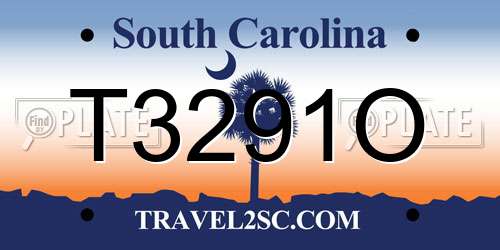 T3291O South Carolina License Plate