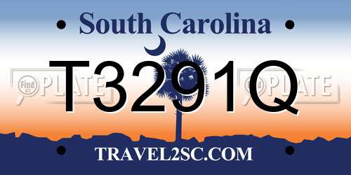 T3291Q South Carolina License Plate