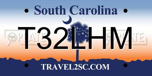 T32LHM South Carolina License Plate