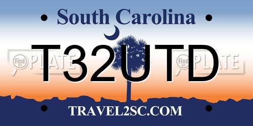 T32UTD South Carolina License Plate