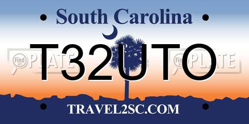 T32UTO South Carolina License Plate