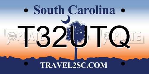 T32UTQ South Carolina License Plate