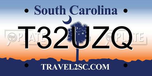 T32UZQ South Carolina License Plate