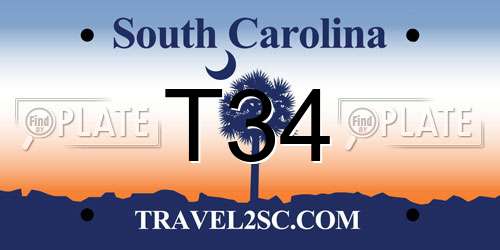 T34 South Carolina License Plate