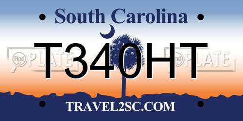 T340HT South Carolina License Plate