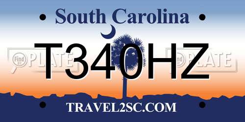 T340HZ South Carolina License Plate