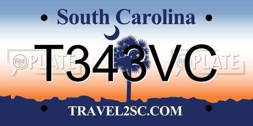 T343VC South Carolina License Plate