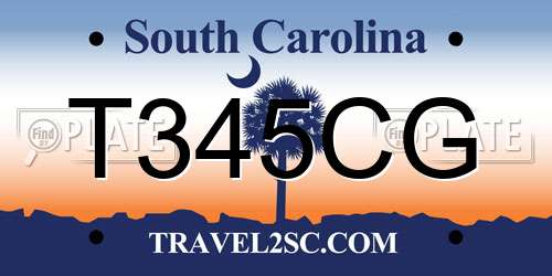 T345CG South Carolina License Plate