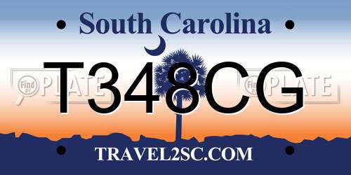 T348CG South Carolina License Plate