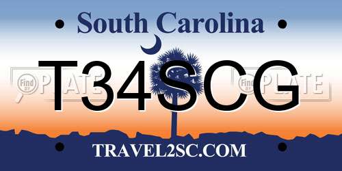 T34SCG South Carolina License Plate